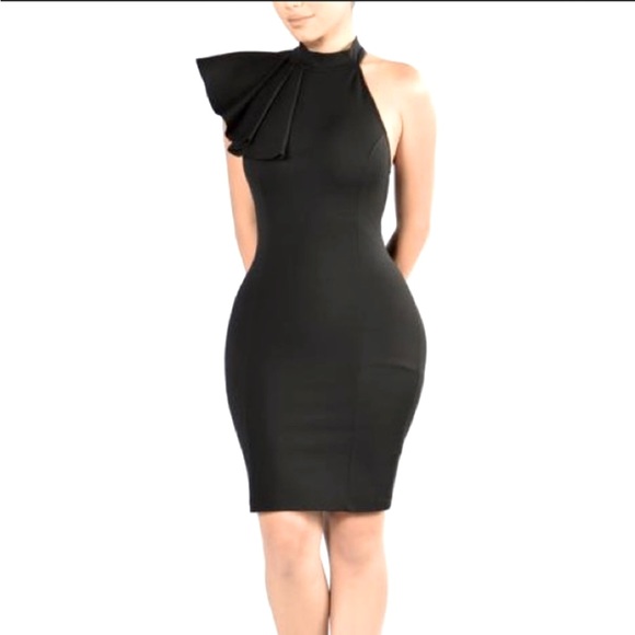 Fashion Nova | Ruffle Butter Dress | Black Size | Size M - Picture 1 of 7